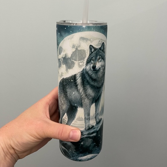 Wolf Tumbler Gift Glow in dark Tumbler Custom Made 20oz - Picture 3 of 6